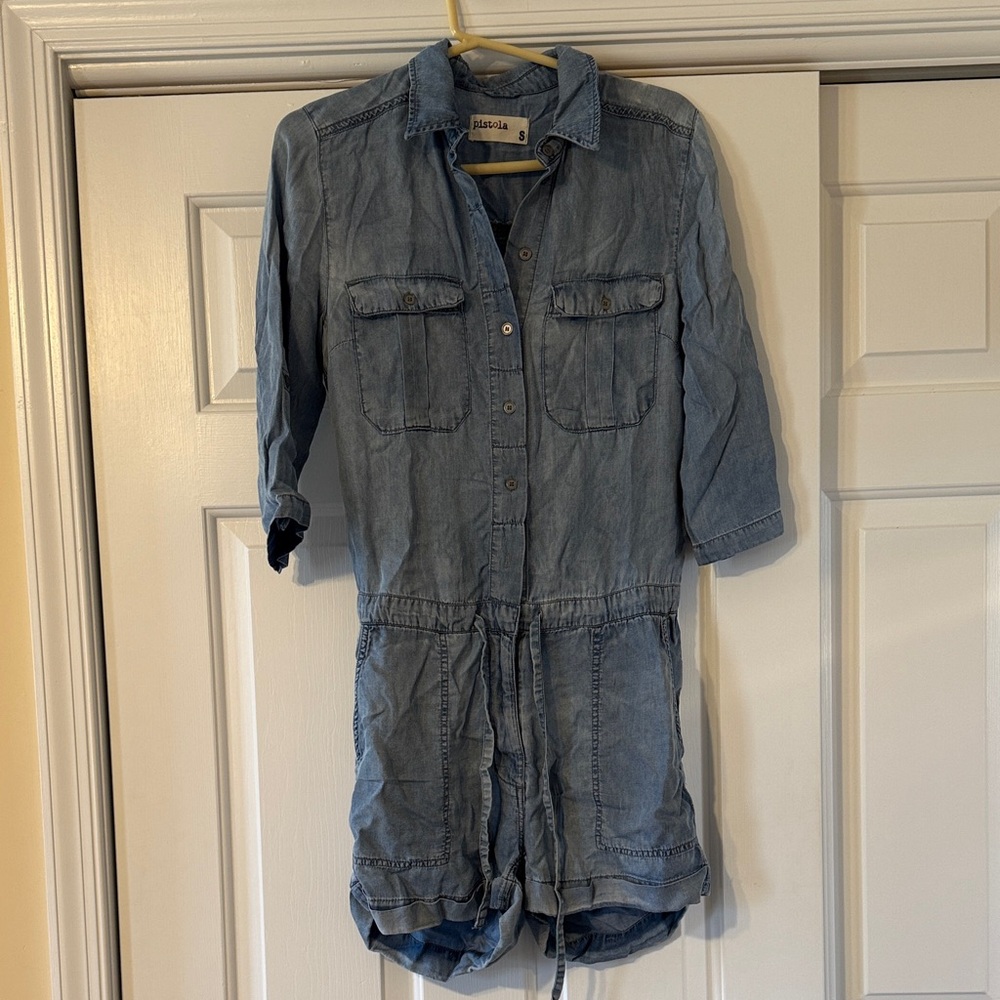 Pistola Light Blue Denim Jumpsuit